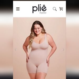 PLIE Seamless Nude Compression Bodysuit Size M Emana Body